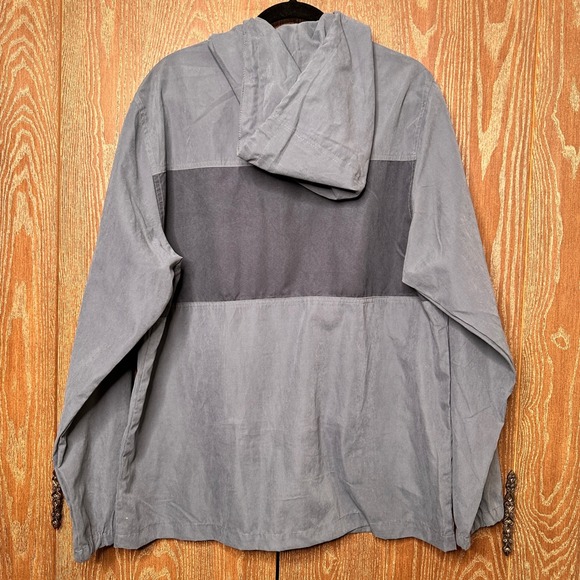 Ezekiel Lightweight Windbreaker Jacket USA Colorblock Hooded Men XL Black Gray - Picture 8 of 8